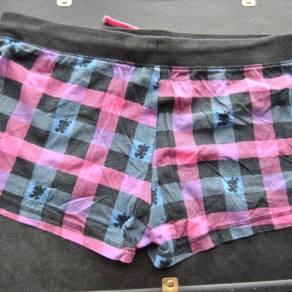 Snoopy Sleeping Shorts Plaid Pink & Blue Peanuts By Schulz Large - Picture 4 of 4